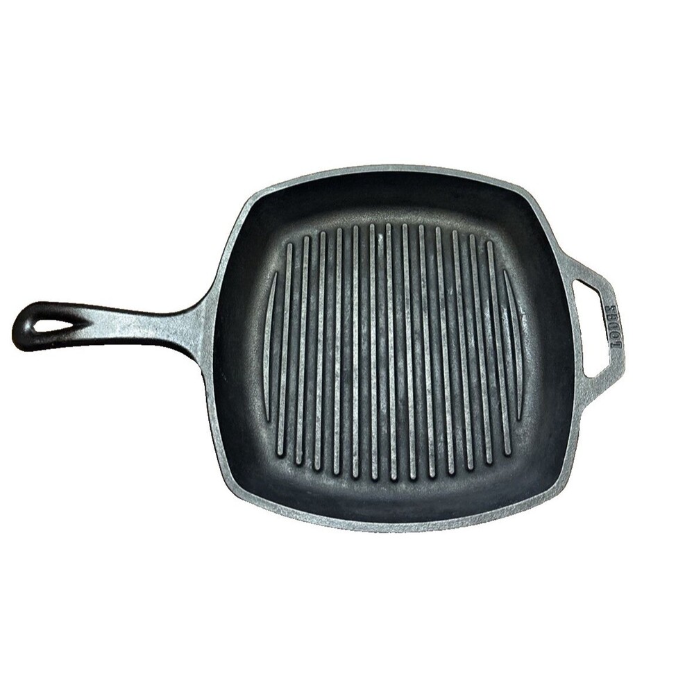 Lodge Cast Iron 10.5" Seasoned Square Grill Pan With Ridges